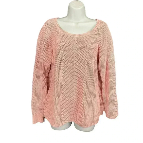 Gap Light Pink Pullover Sweater Top MEDIUM Women's Chunky Knit - Picture 1 of 12